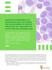 European Commission has designated oral decitabine and cedazuridine as orphan drugs for the treatment of Acute myeloid leukemia (AML)