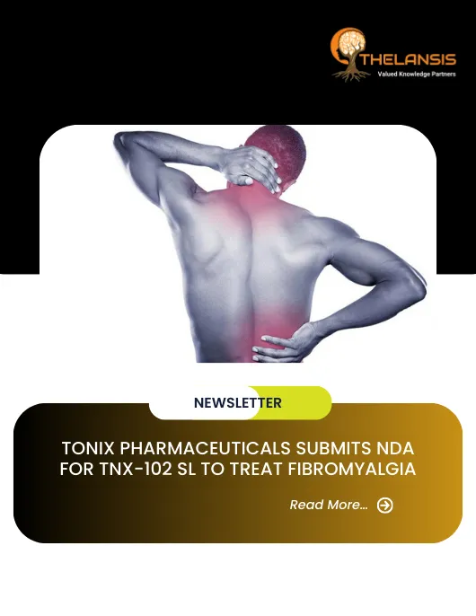 Tonix Pharmaceuticals Submits NDA for TNX-102 SL to Treat Fibromyalgia